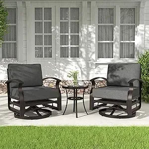 Aluminum Patio Furniture Set With Rocking Chairs For Outdoor Use