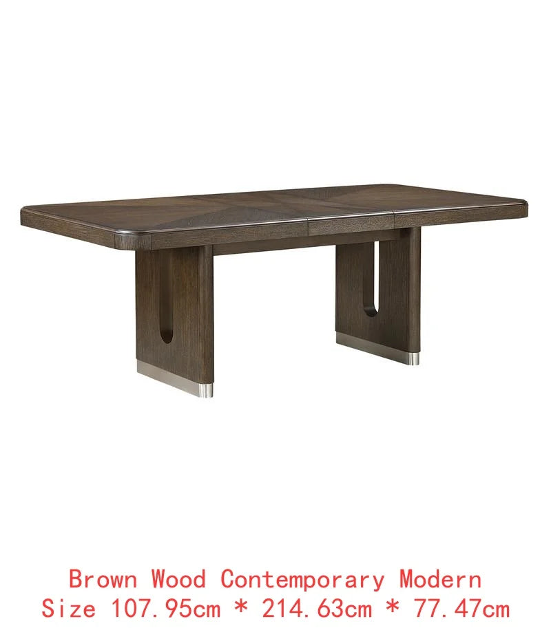 Modern 7 Piece Dining Set With Round Table Upholstered Chairs