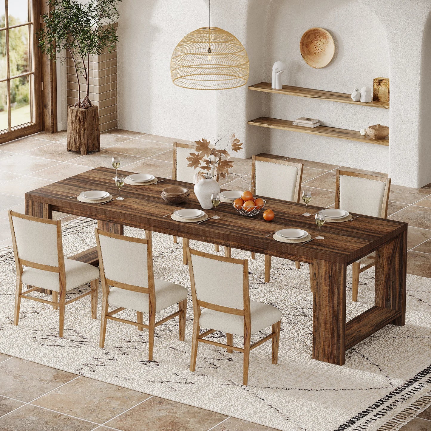 Tribesigns Modern Dining Table With Durable Pedestal Base