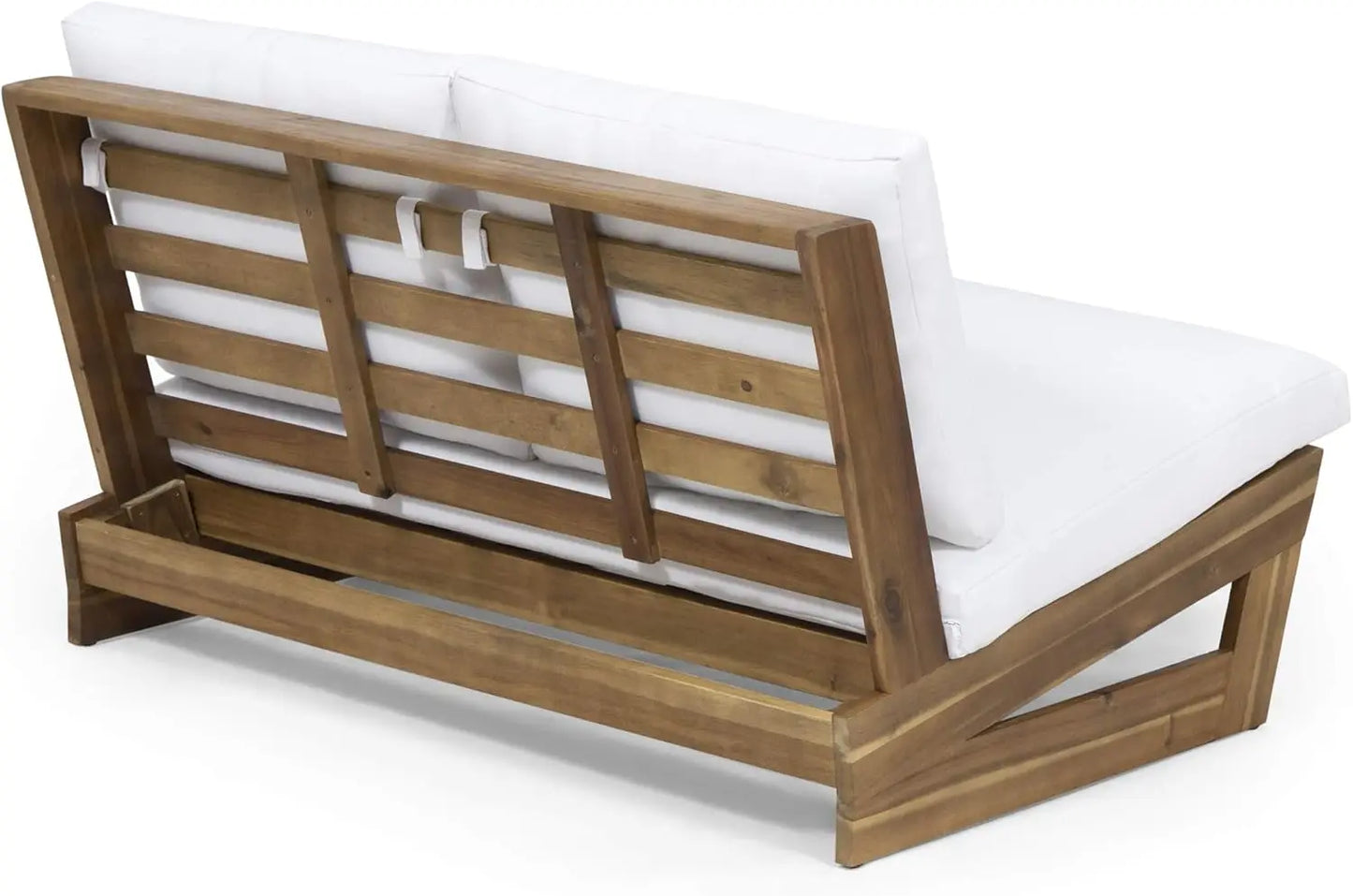 Great Deal Furniture Kaitlyn Outdoor Acacia Wood Loveseat With Cushions