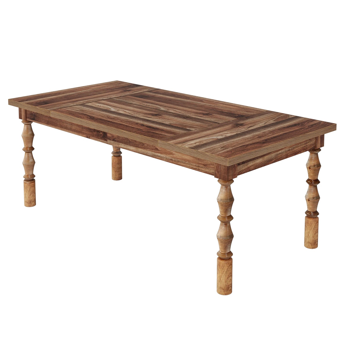 Tribesigns Farmhouse Wood Patio Table For Indoor Outdoor Dining