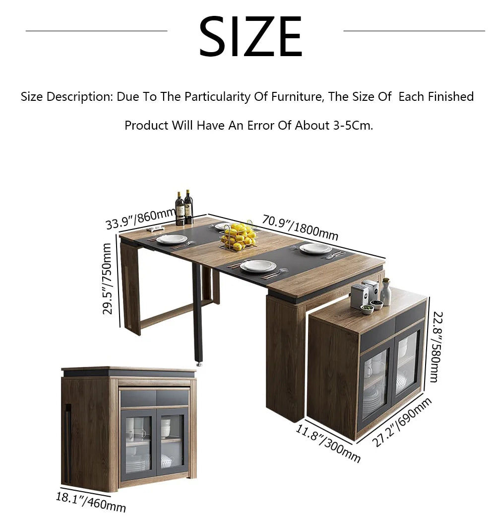 Rama Dymasty Modern Extendable Dining Table With Storage