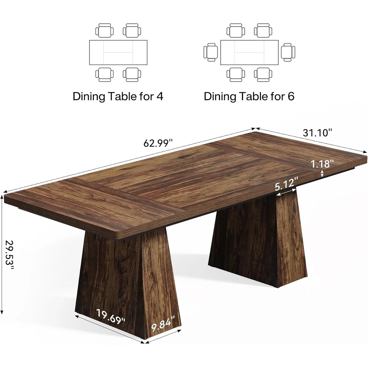 Little Tree Modern Dining Table For Kitchen And Dining Room