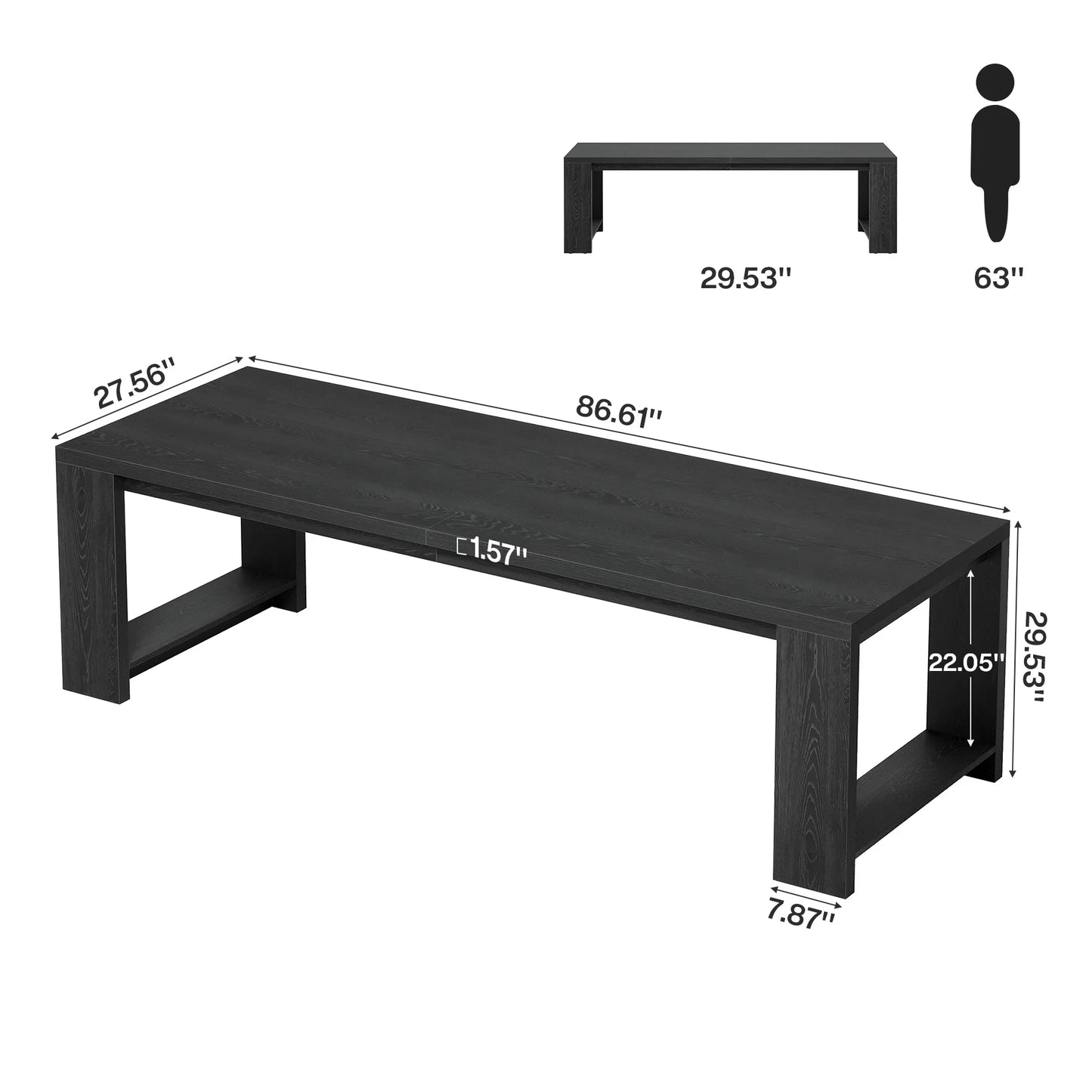 Tribesigns Modern Dining Table With Durable Pedestal Base
