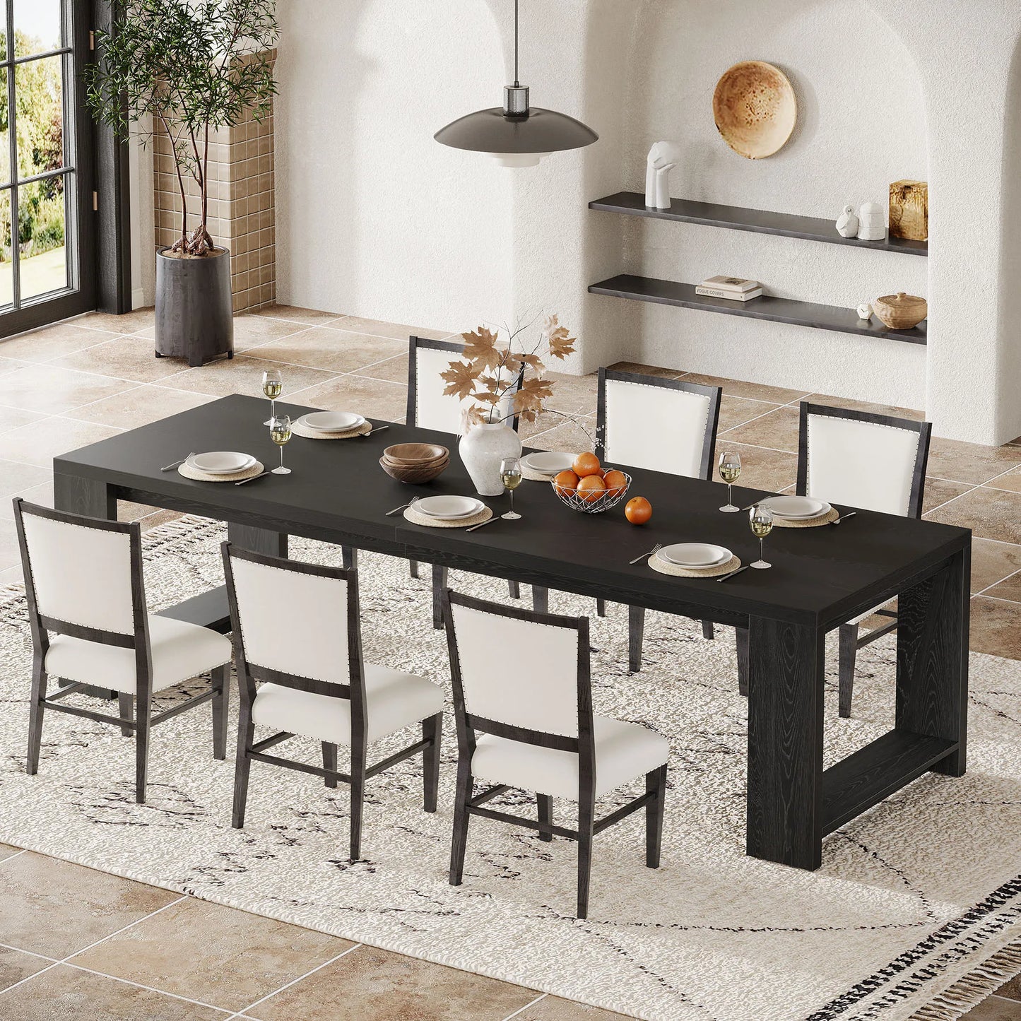 Tribesigns Modern Dining Table With Durable Pedestal Base