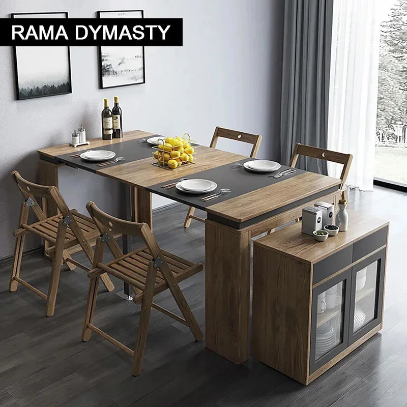 Rama Dymasty Modern Extendable Dining Table With Storage