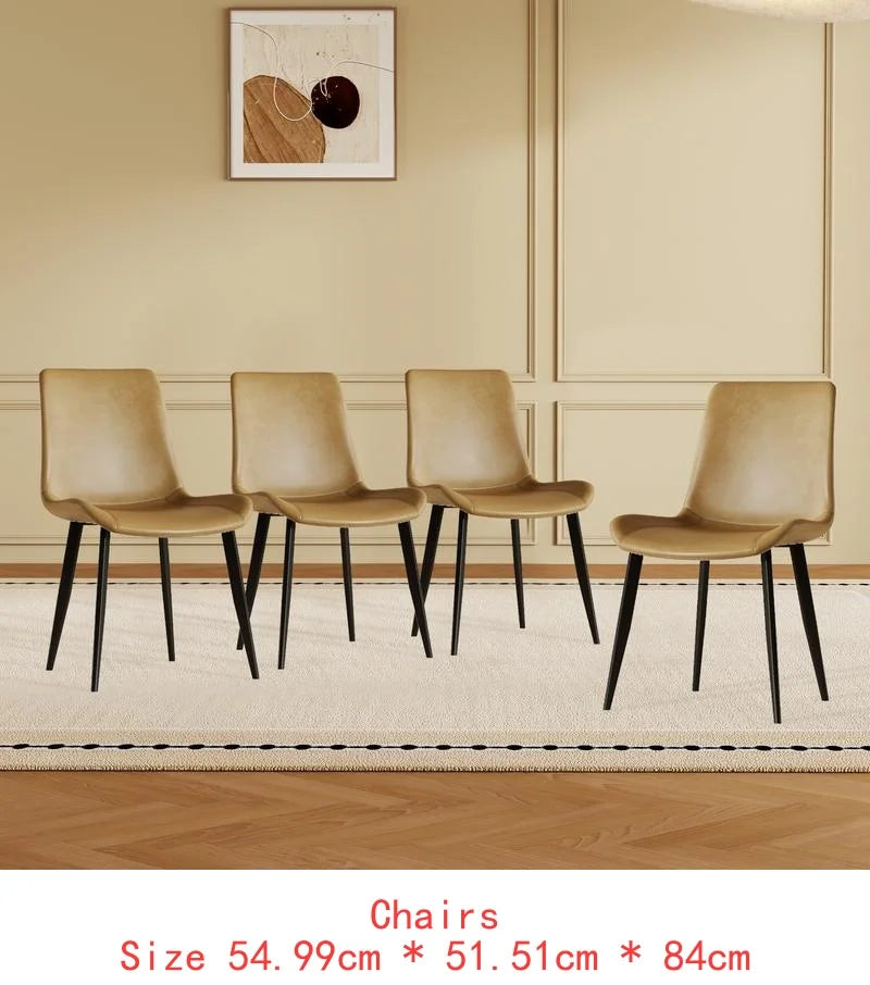 Sintered Stone Top Dining Table With Carbon Steel Base