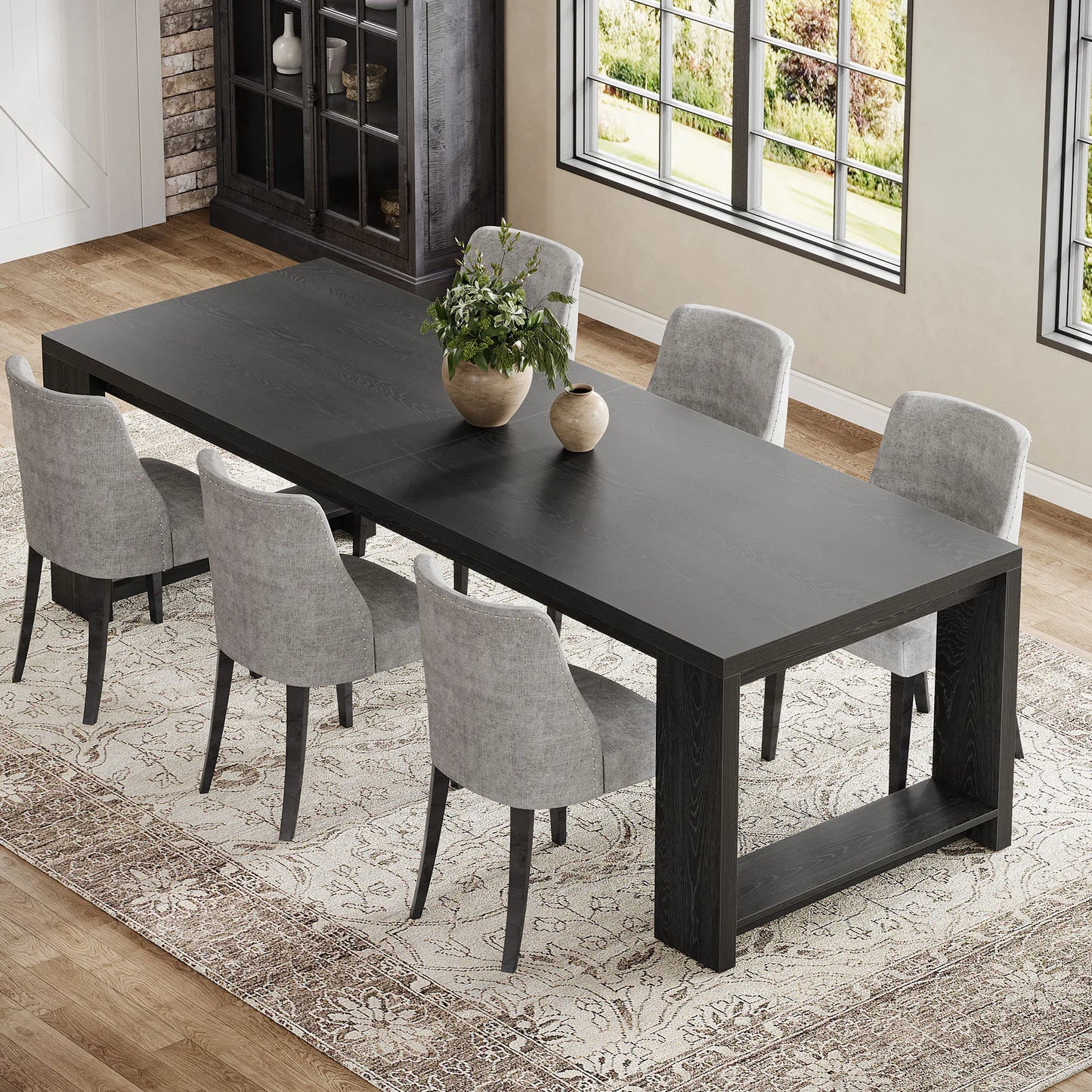 Tribesigns Modern Dining Table With Durable Pedestal Base