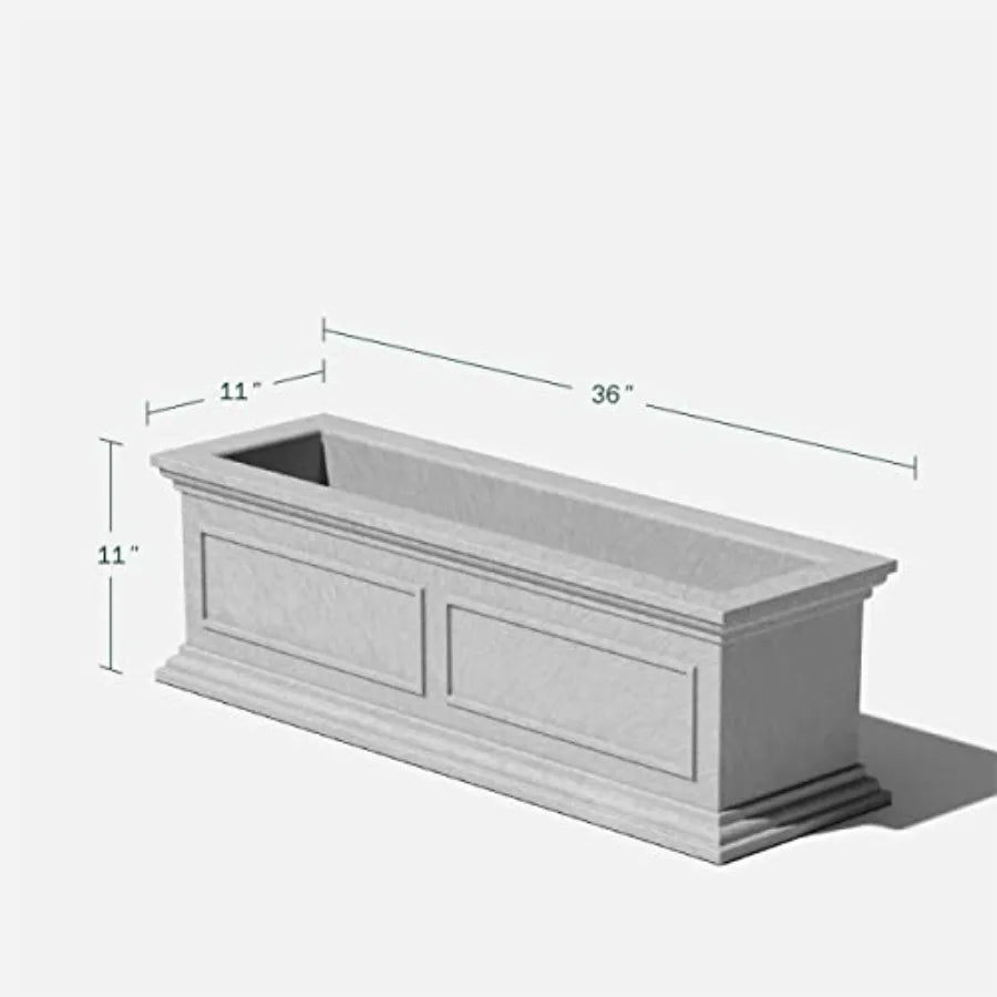 Plastic Window Box Planter Rectangular Windowsill Crack Resistant All Weather