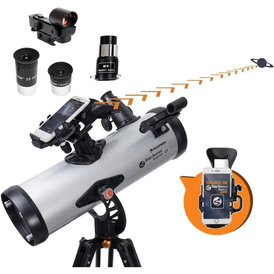 22452 StarSense Explore LT114AZ Newtonian Reflector Telescope with Smartphone App-Enabled Technology - Includes Two Eyepieces
