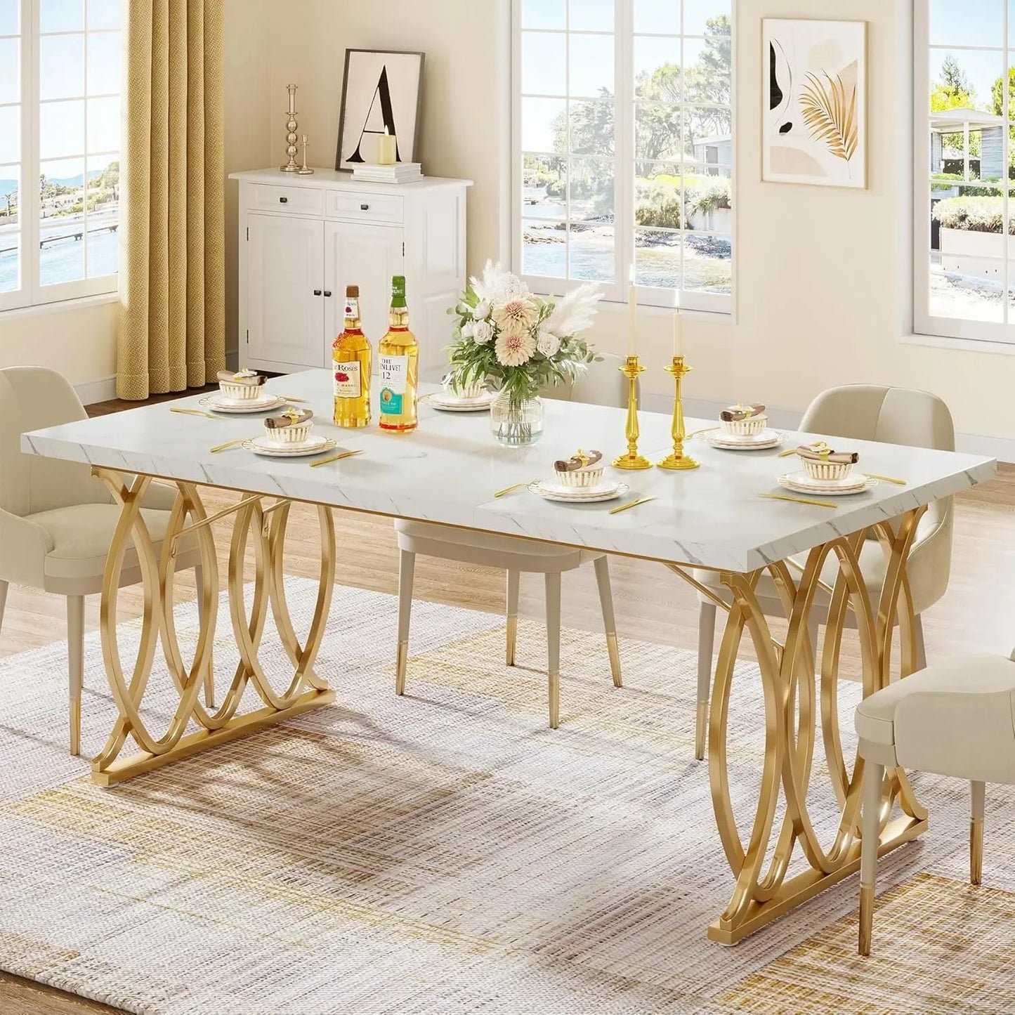 LITTLE TREE Modern Dining Table for Kitchen and Dining Room