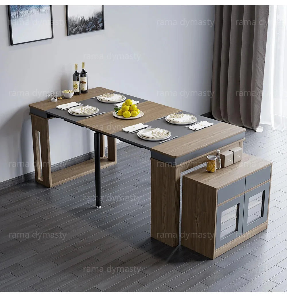 Rama Dymasty Modern Extendable Dining Table With Storage