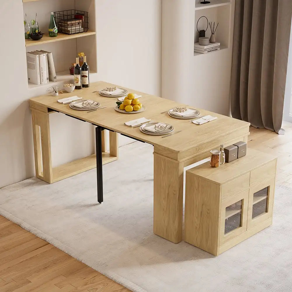 Rama Dymasty Modern Extendable Dining Table With Storage