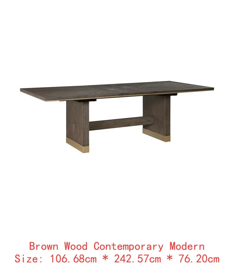 Modern Dining Set With Extension Table And Upholstered Armchairs
