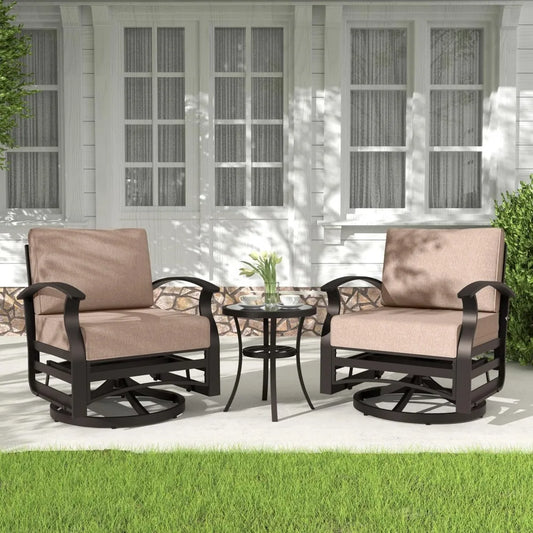 Aluminum Patio Furniture Set With Rocking Chairs For Outdoor Use