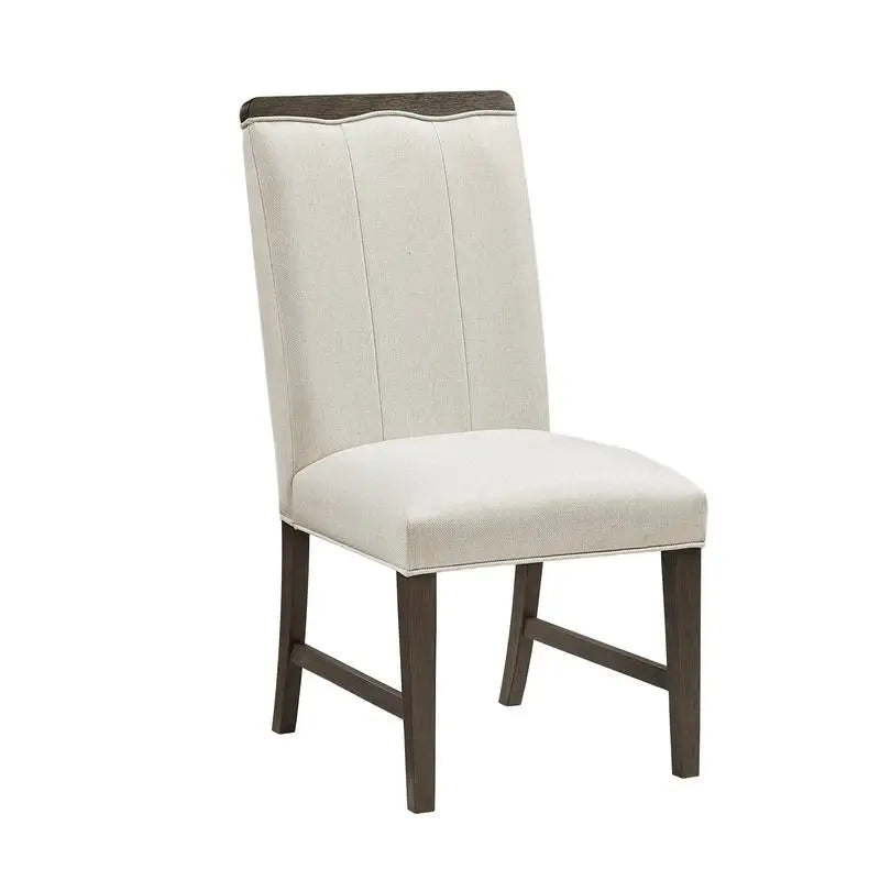 Modern 7 Piece Dining Set With Round Table Upholstered Chairs