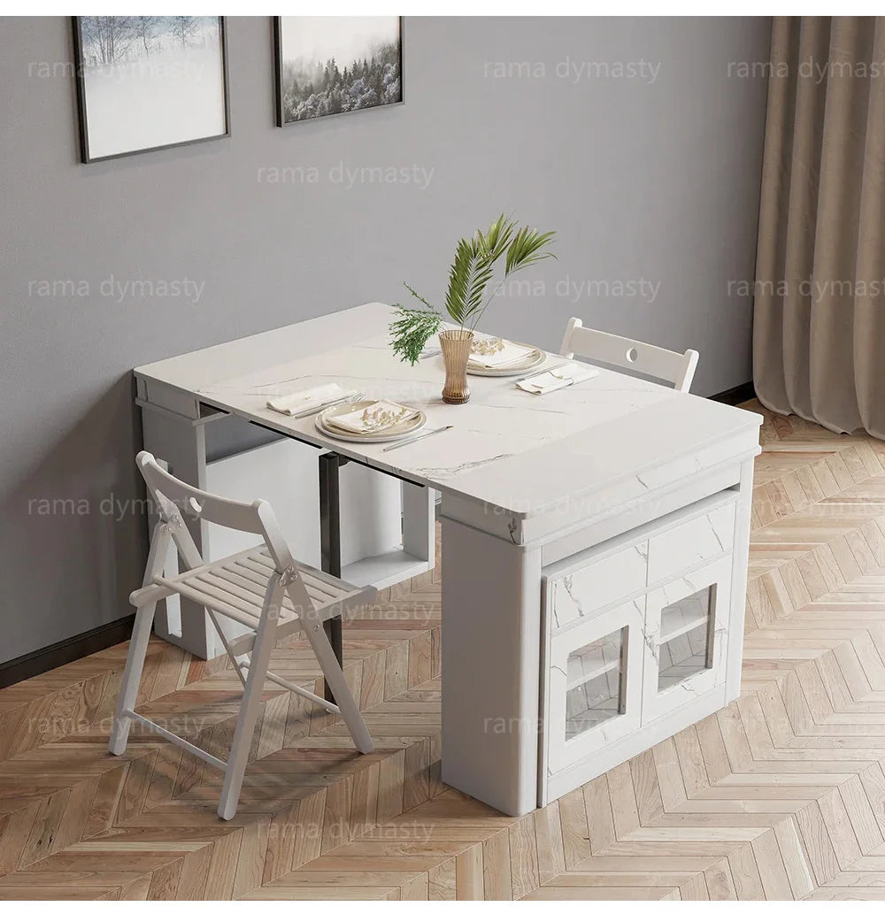 Rama Dymasty Modern Extendable Dining Table With Storage