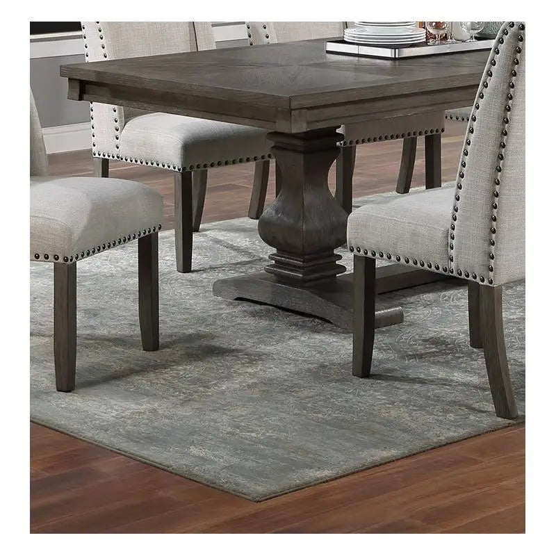 Traditional Dining Set With Leaf And Wingback Cushioned Chairs