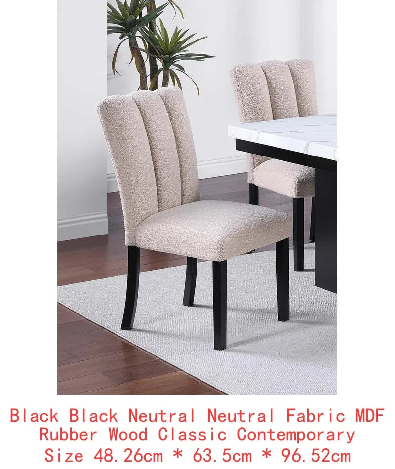 Faux Marble Top Dining Table With Six Side Chairs Set