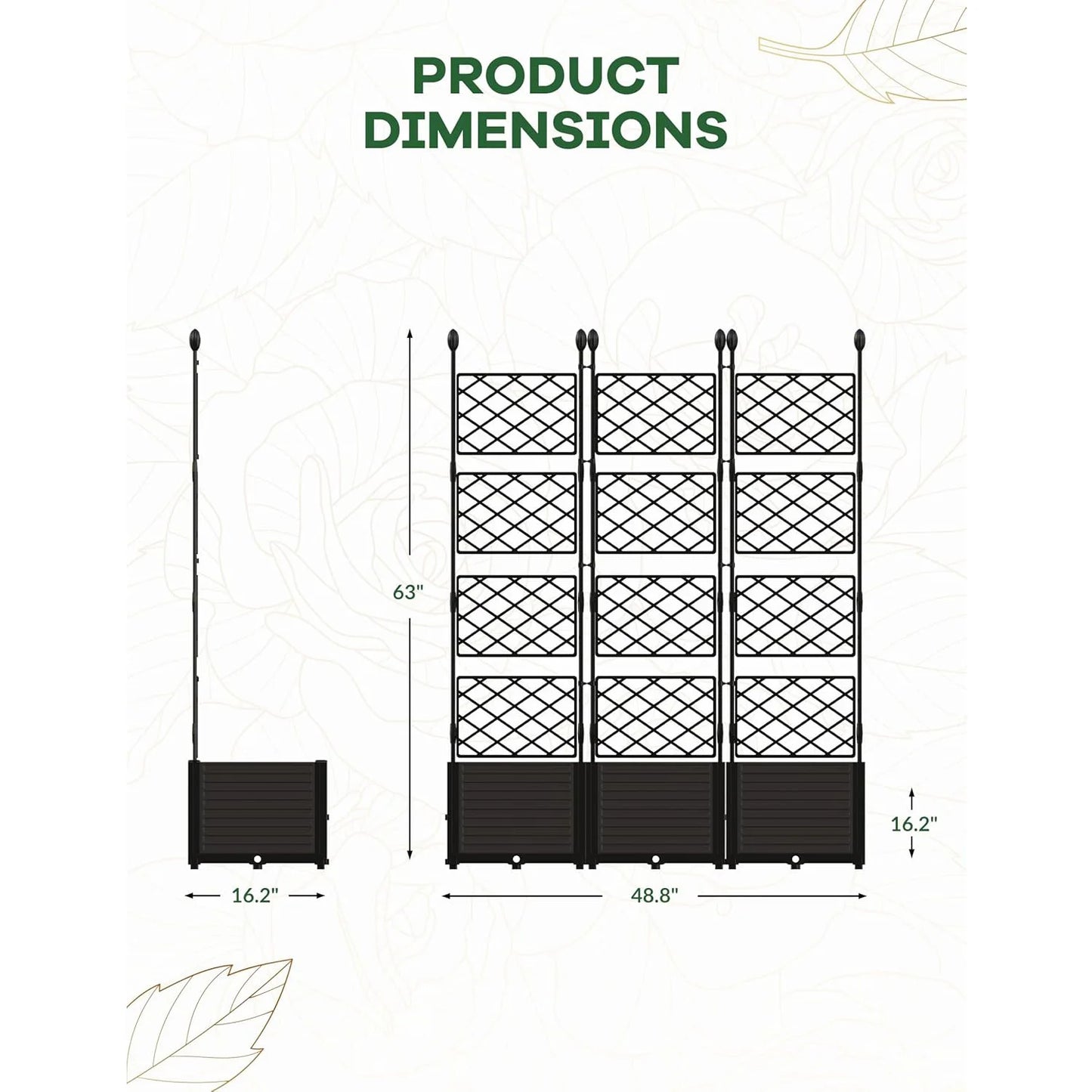 Plastic Raised Planter Boxes With Trellis For Climbing Plants