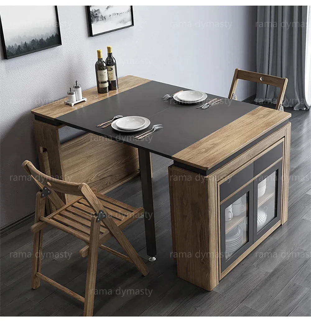 Rama Dymasty Modern Extendable Dining Table With Storage