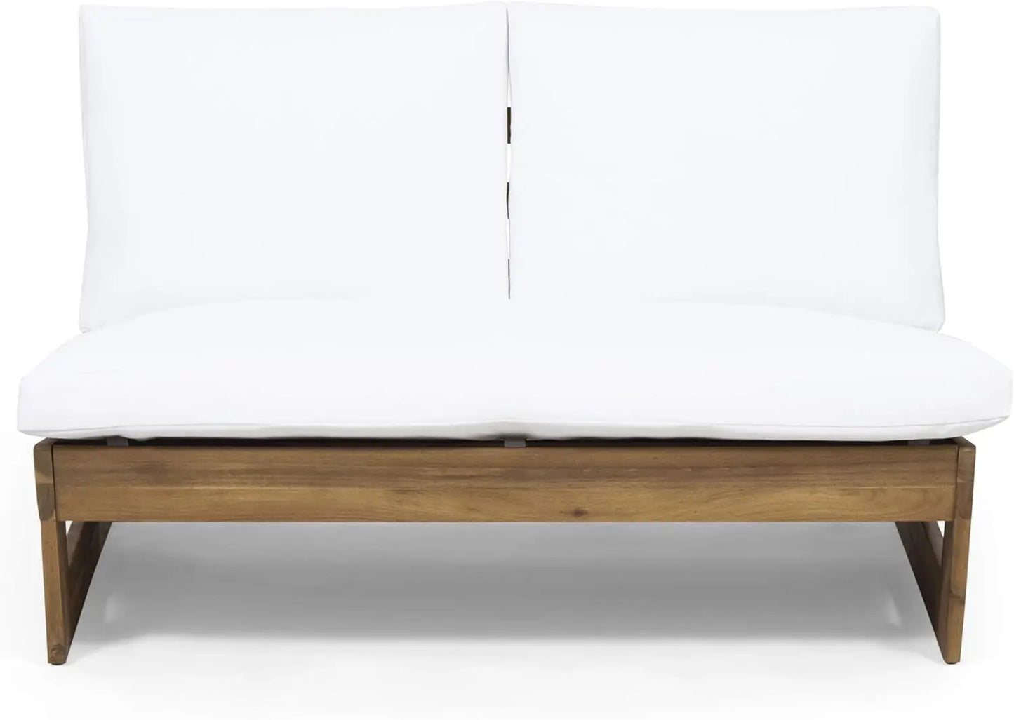 Great Deal Furniture Kaitlyn Outdoor Acacia Wood Loveseat With Cushions