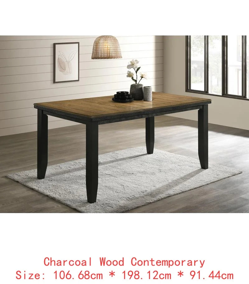 Contemporary 6-Piece Dining Set With Extendable Table And Upholstered Chairs