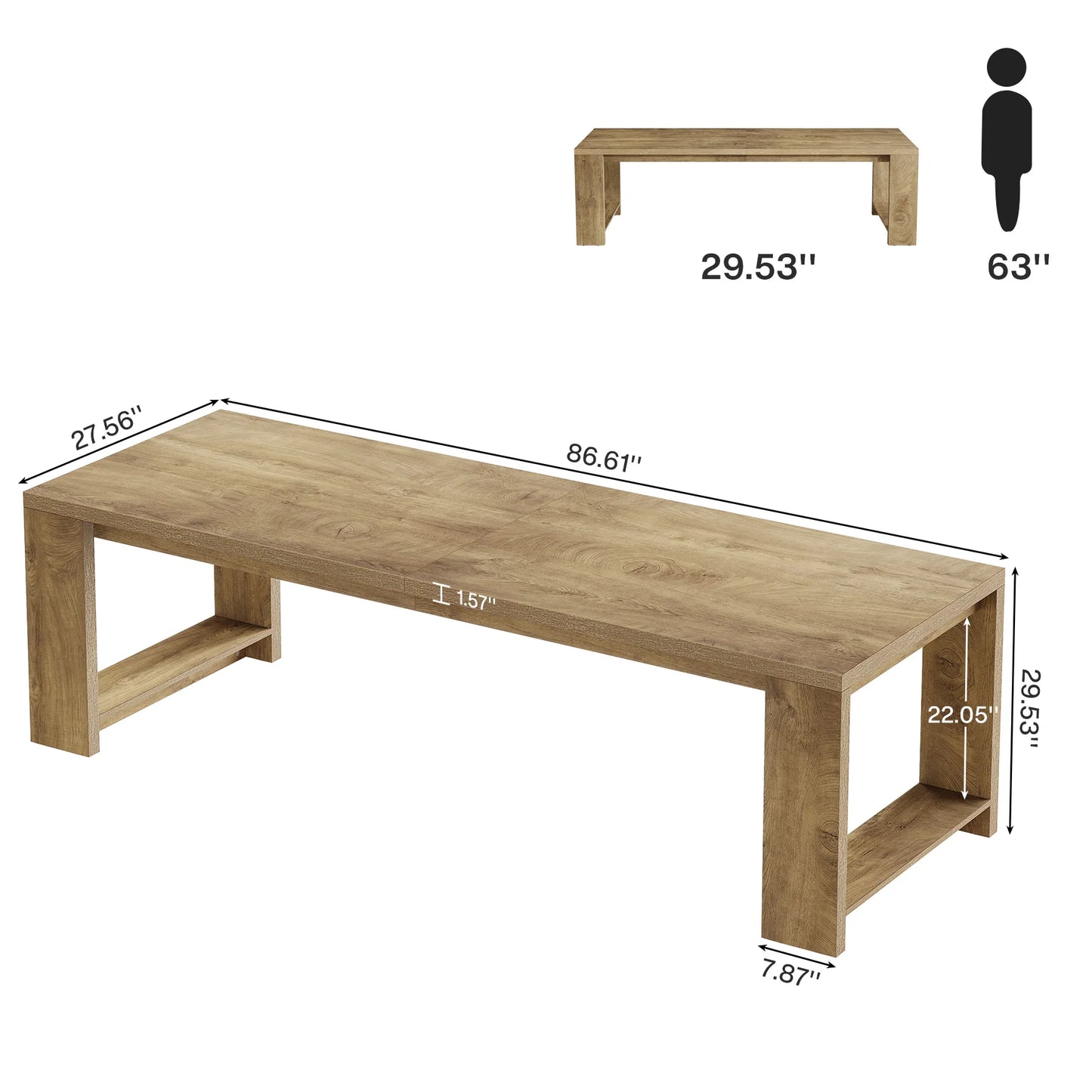 Tribesigns Modern Dining Table With Durable Pedestal Base