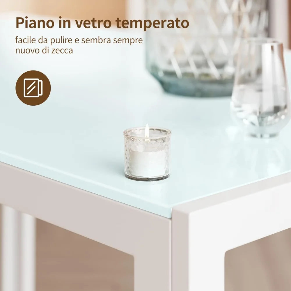 Tempered Glass Dining Table Set With Chairs Modern Kitchen Furniture