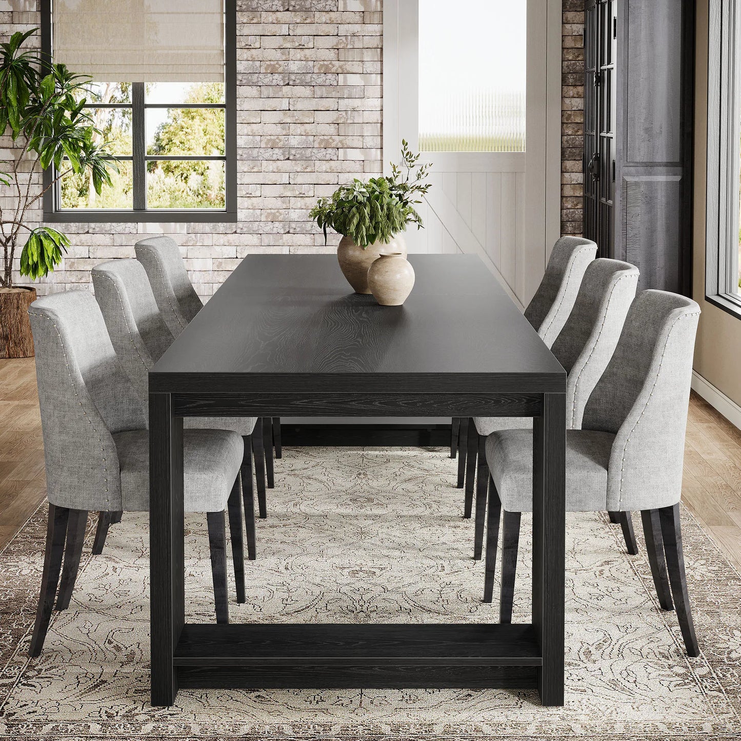 Tribesigns Modern Dining Table With Durable Pedestal Base