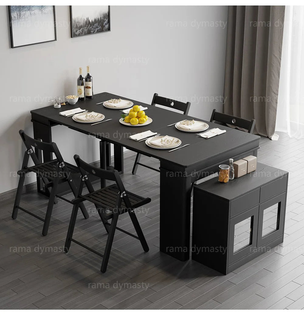 Rama Dymasty Modern Extendable Dining Table With Storage