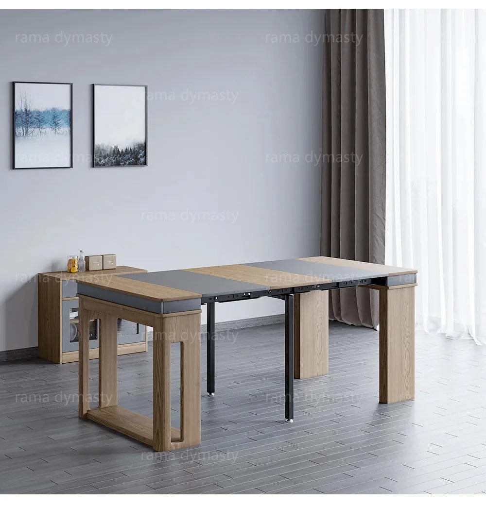 Rama Dymasty Modern Extendable Dining Table With Storage