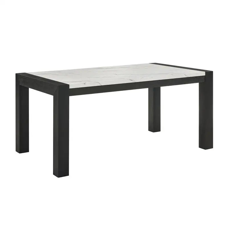 Contemporary 7 Piece Dining Set With Faux Marble Table