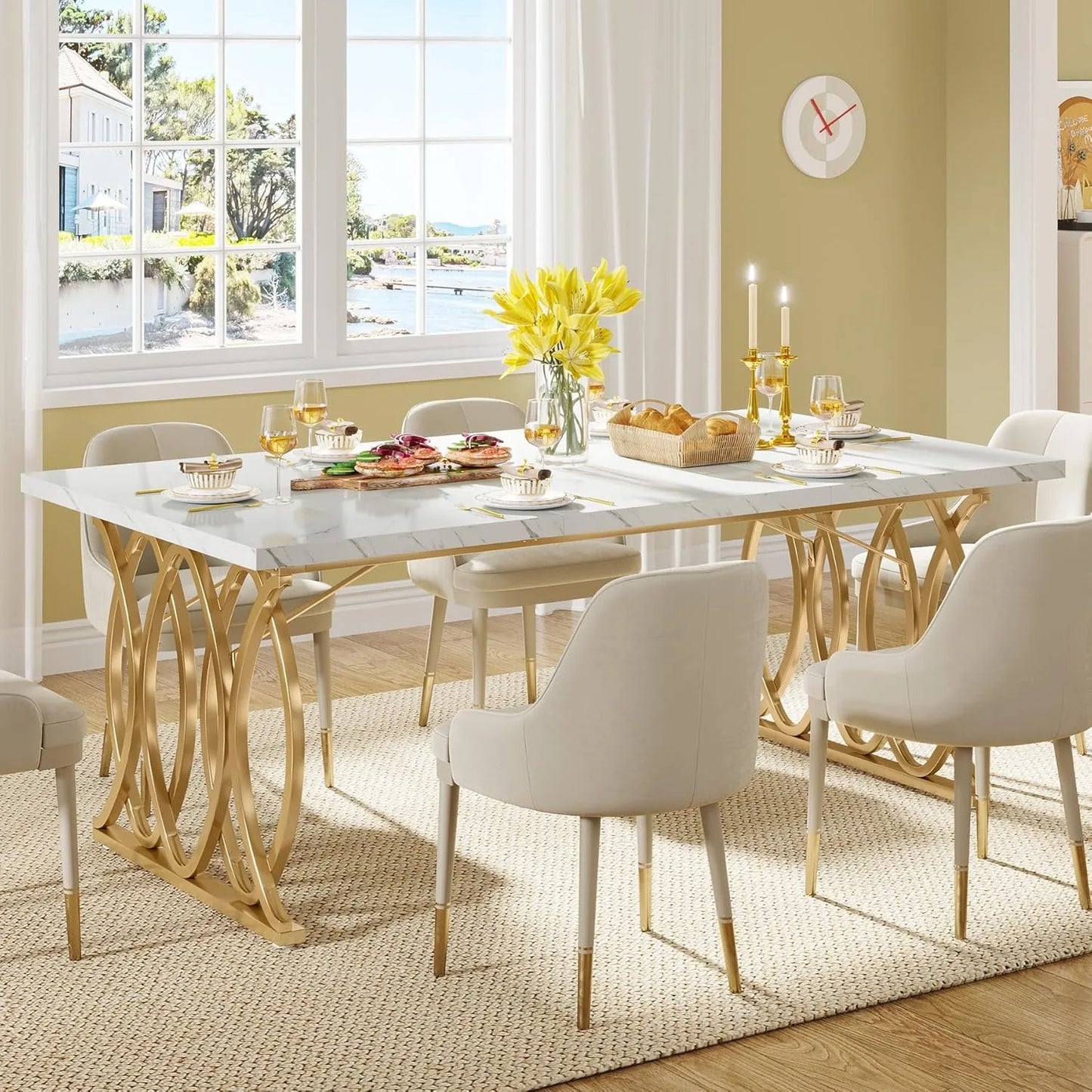 LITTLE TREE Modern Dining Table for Kitchen and Dining Room