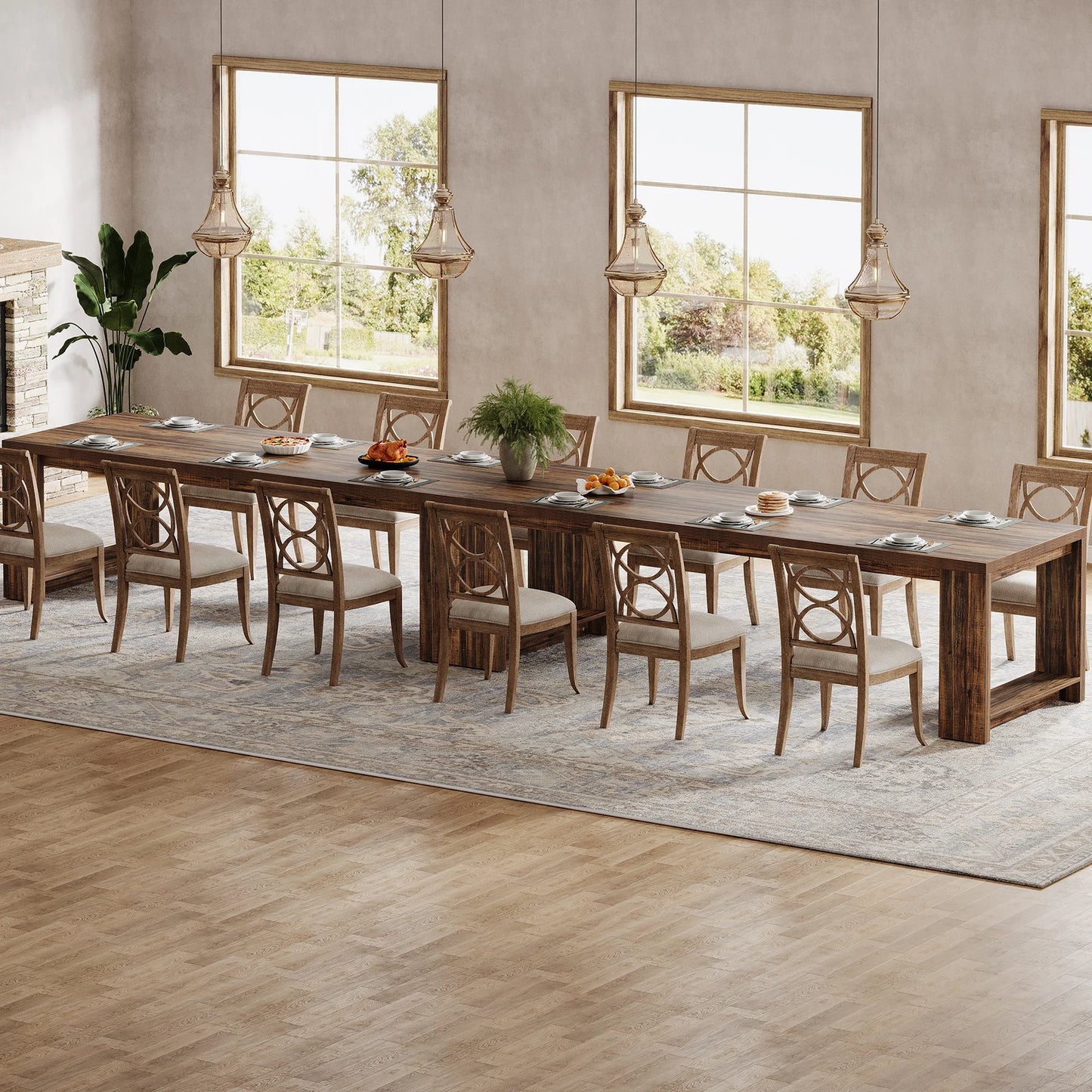 Tribesigns Modern Dining Table With Durable Pedestal Base