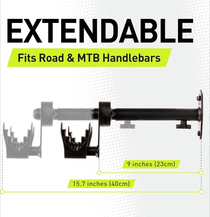 Bike Wall Mount - Horizontal Storage Rack for Hanging Bicycles in Garage - Adjustable Bike Hanger, Holder - Wall Bike R
