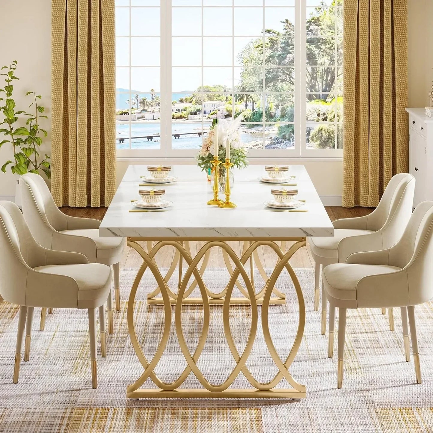 LITTLE TREE Modern Dining Table for Kitchen and Dining Room
