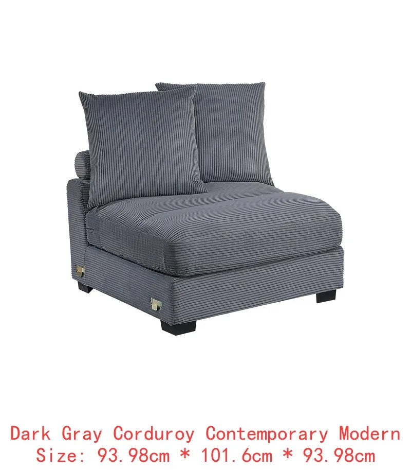 Contemporary 6-Piece Modular Sectional Sofa Set LAF And RAF Chairs