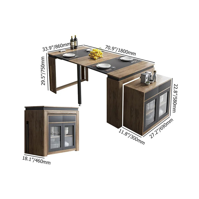 Rama Dymasty Modern Extendable Dining Table With Storage