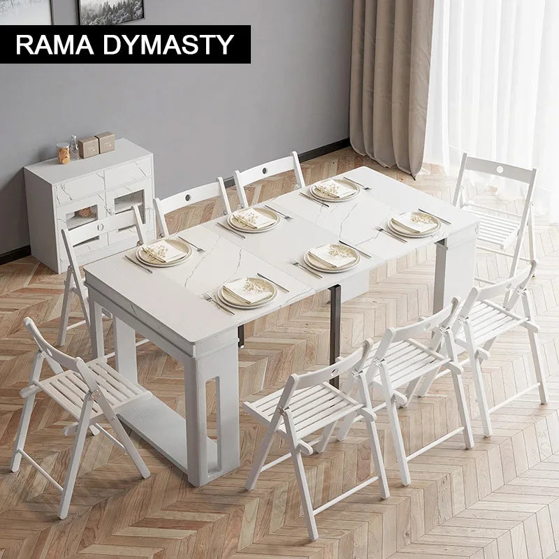 Rama Dymasty Modern Extendable Dining Table With Storage