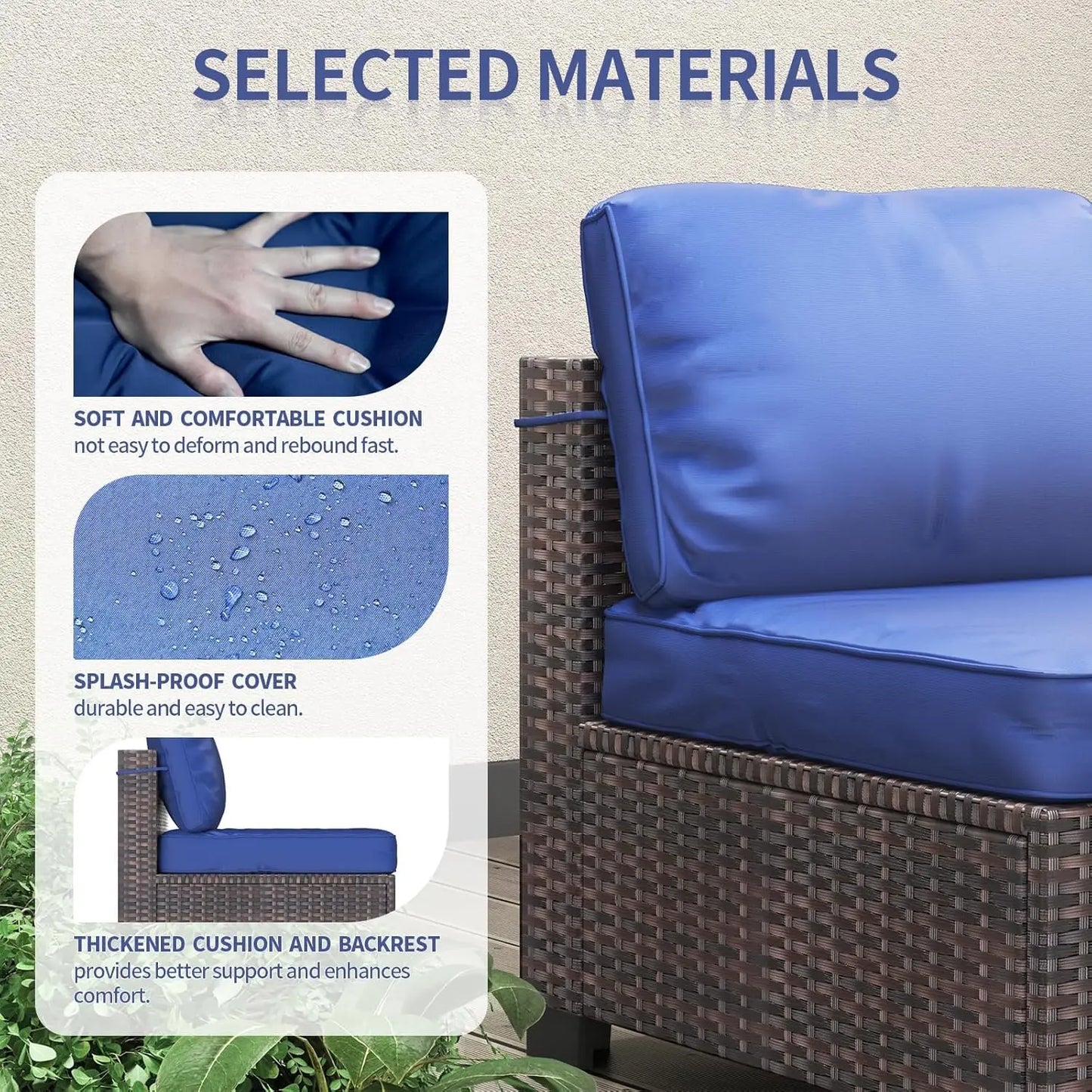 HobbyLane Seven Piece Modular Outdoor Rattan Furniture Set