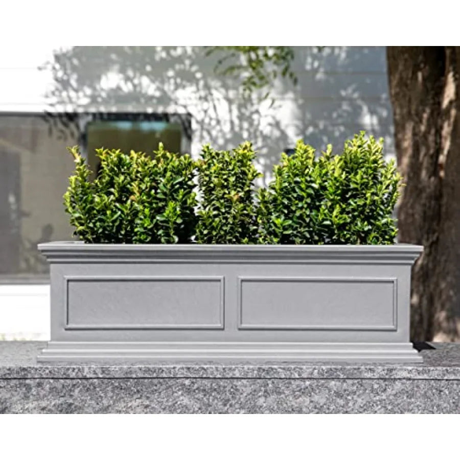 Plastic Window Box Planter Rectangular Windowsill Crack Resistant All Weather