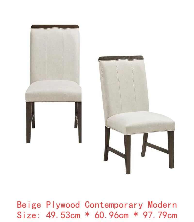Modern 7 Piece Dining Set With Round Table Upholstered Chairs