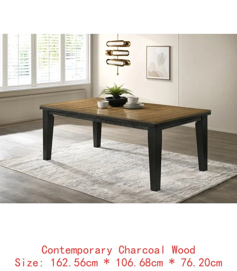 Contemporary 6-Piece Dining Set With Extendable Table And Upholstered Chairs