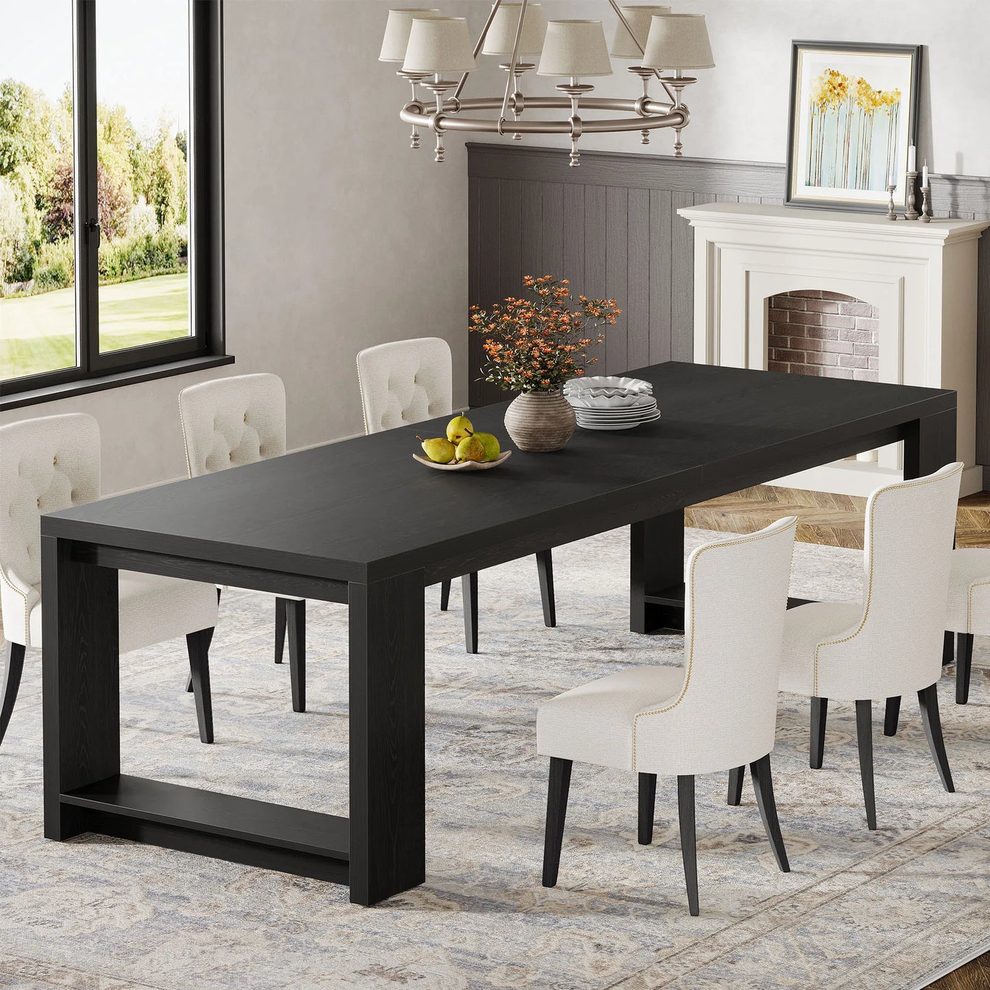 Tribesigns Modern Dining Table With Durable Pedestal Base