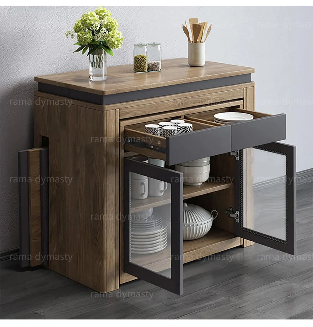 Rama Dymasty Modern Extendable Dining Table With Storage