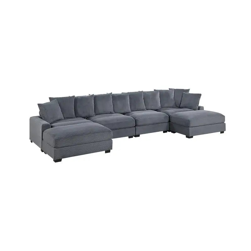 Contemporary 6-Piece Modular Sectional Sofa Set LAF And RAF Chairs