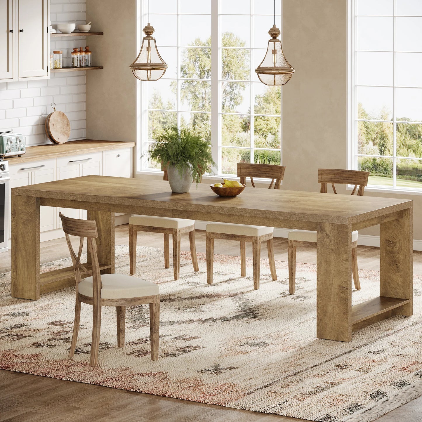 Tribesigns Modern Dining Table With Durable Pedestal Base