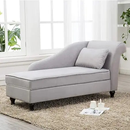 MKDK Indoor Storage Chaise Lounge Upholstered Fabric Chair Living Room