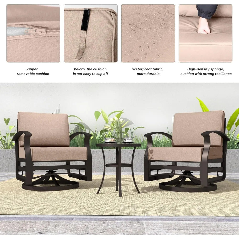 Aluminum Patio Furniture Set With Rocking Chairs For Outdoor Use